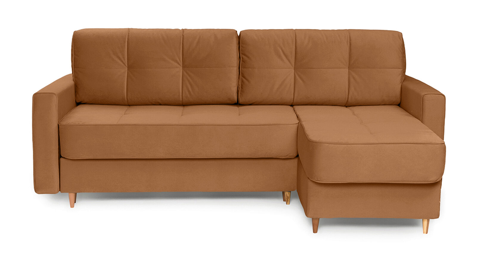 Угловой диван Amani-B с широкими подлокотниками, стежка квадраты
