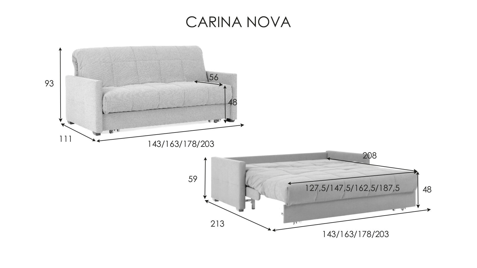 

Прямой диван Carina Nova Sale, Коричневый, Carina Nova Sale