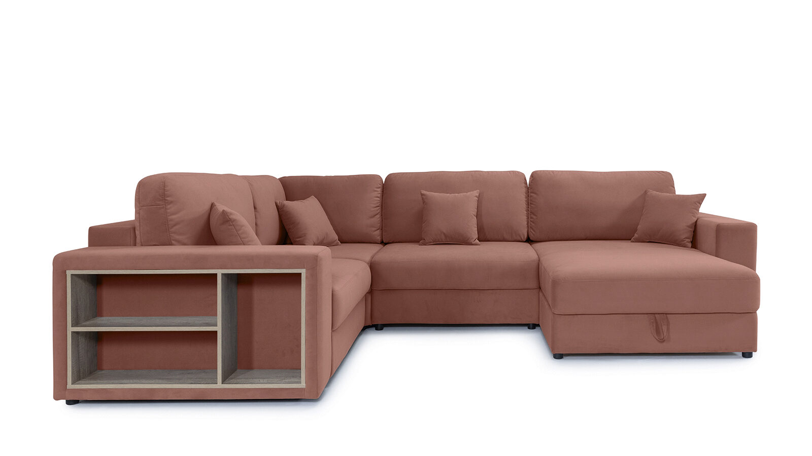 

П-образный диван 4-местный Conti с полками LR, Красный, Conti с полками LR