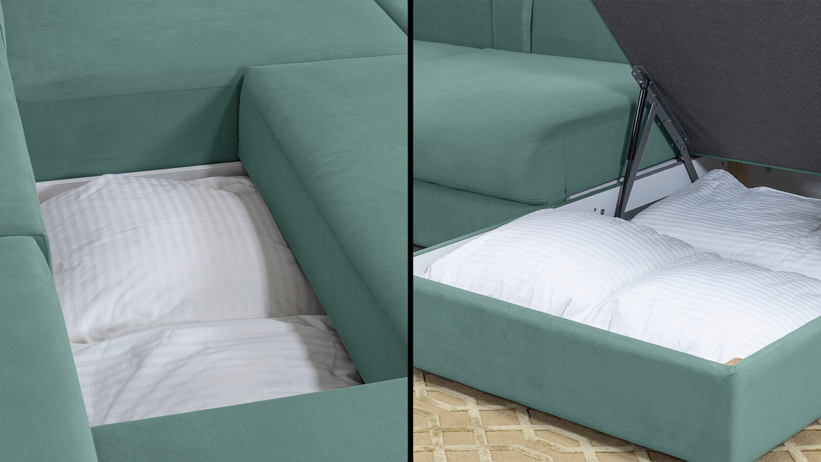 

П-образный диван 4-местный Conti с полками LR, Бежевый, Conti с полками LR