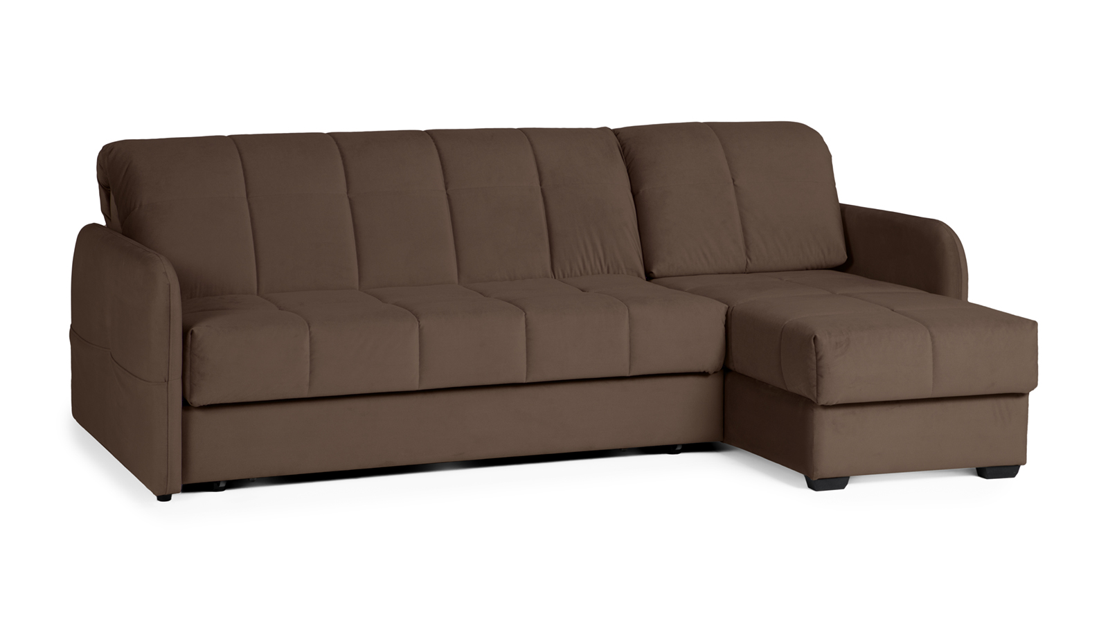 Угловой диван Domo Pro с мягкими подлокотниками, стежка квадрат