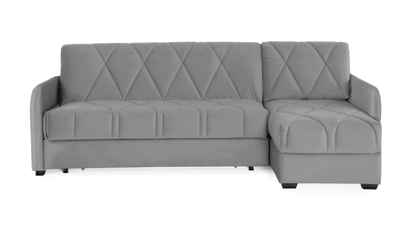 Угловой диван Domo Pro с мягкими подлокотниками, стежка ромб