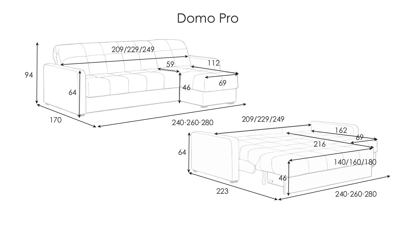 

Угловой диван Domo Pro с анатомическим матрасом, стежка квадрат, Светло-серый, Domo Pro с анатомическим матрасом, стежка квадрат