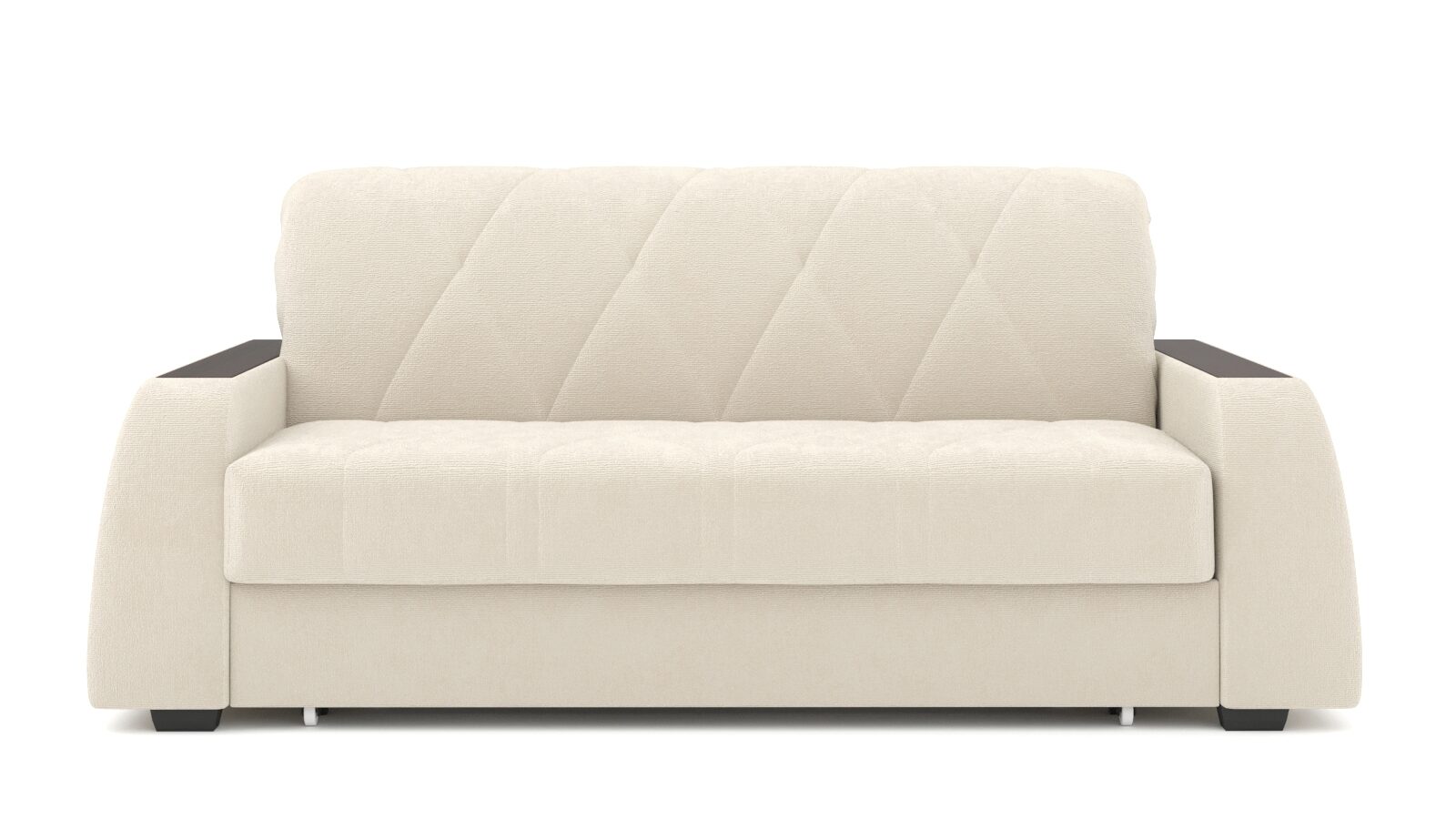 Прямой диван Domo Pro с анатомическим матрасом и накладкой цвет Венге, стежка ромб