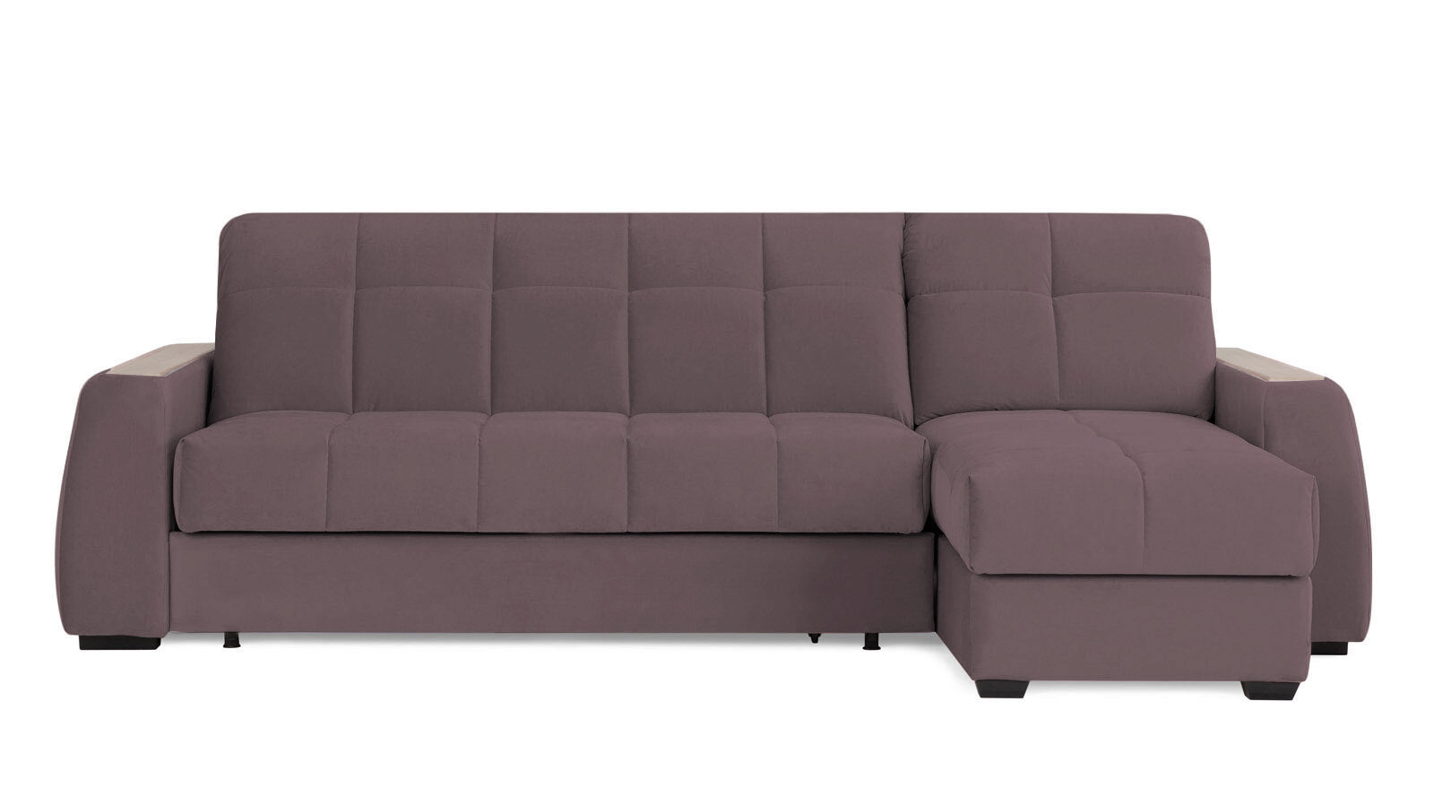 Угловой диван Domo Pro c накладкой Ясень, стежка квадрат