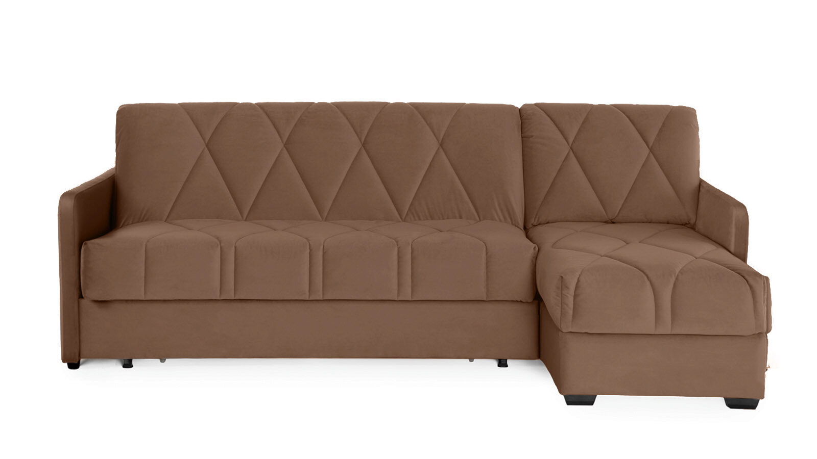 Угловой диван Domo Pro с анатомическим матрасом и узкими подлокотниками, стежка ромб