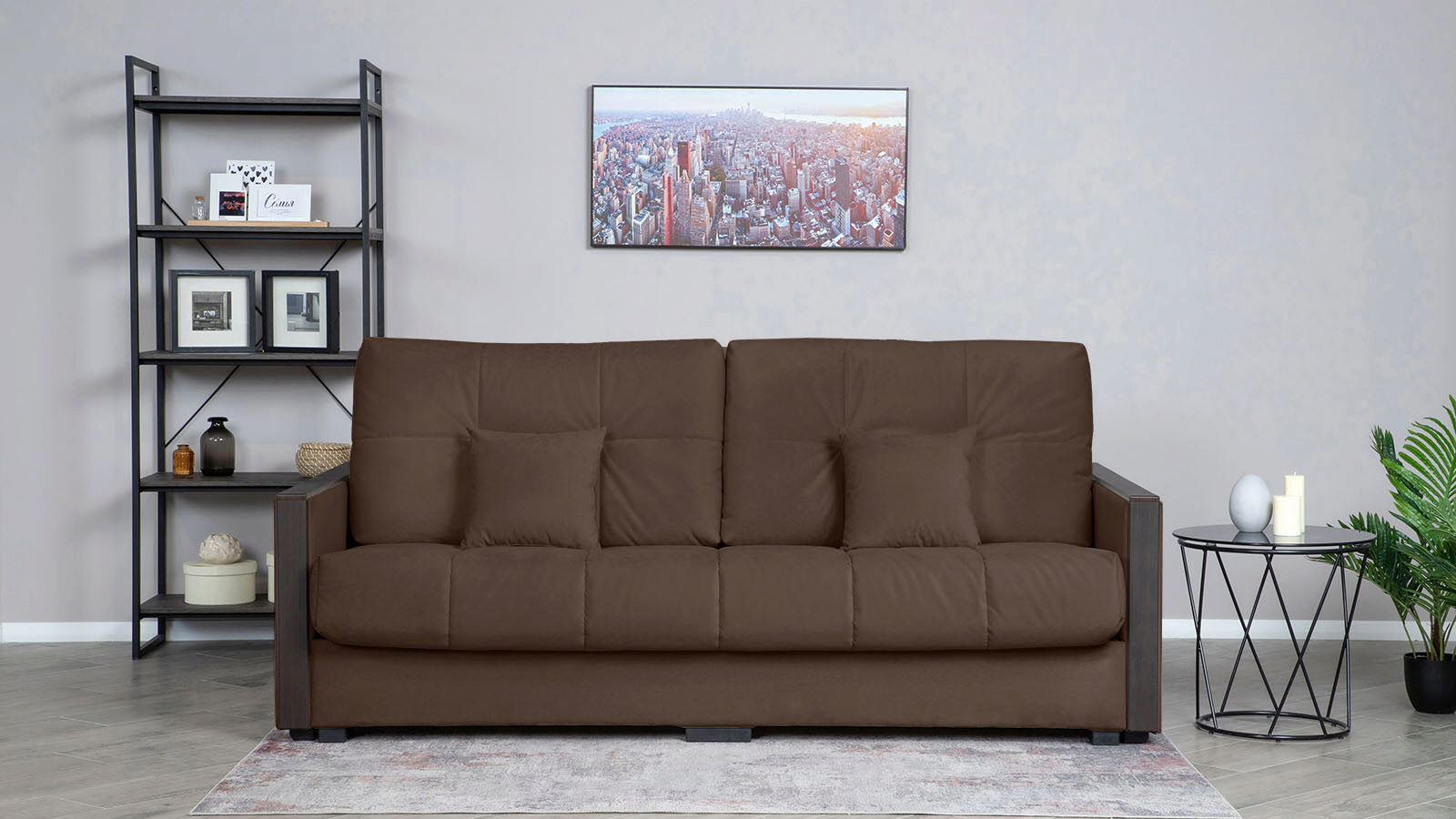 

Прямой диван Rigel Sky velvet 02, Коричневый, Rigel Sky velvet 02