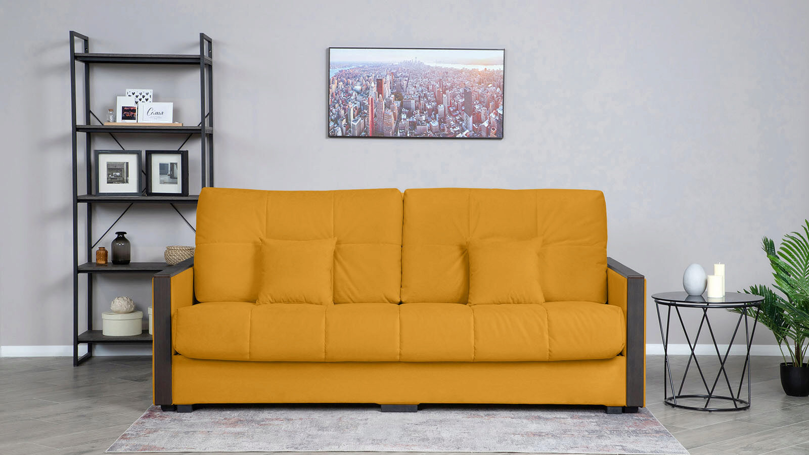 

Прямой диван Rigel Sky velvet 30, Желтый, Rigel Sky velvet 30