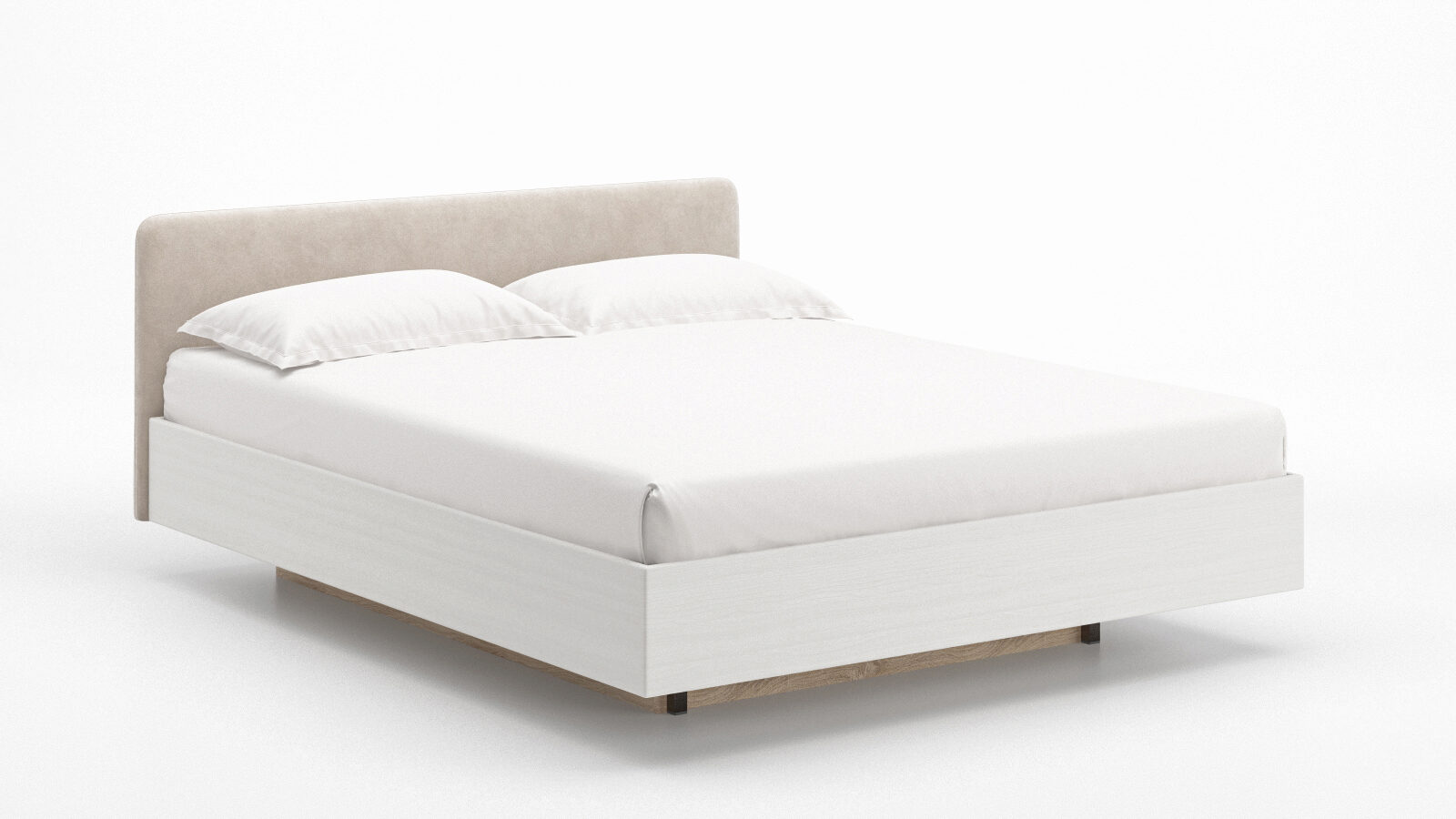 Кровать Gretta с подъемником, текстурная белая поверхность.
