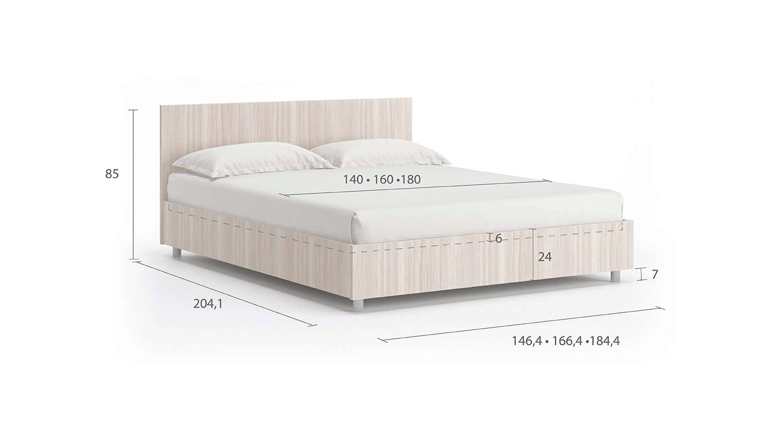 Кровать, матрас Story Pro, цвет Ясень шимо, Comfort Plus, Story Pro, цвет Ясень шимо, Comfort Plus