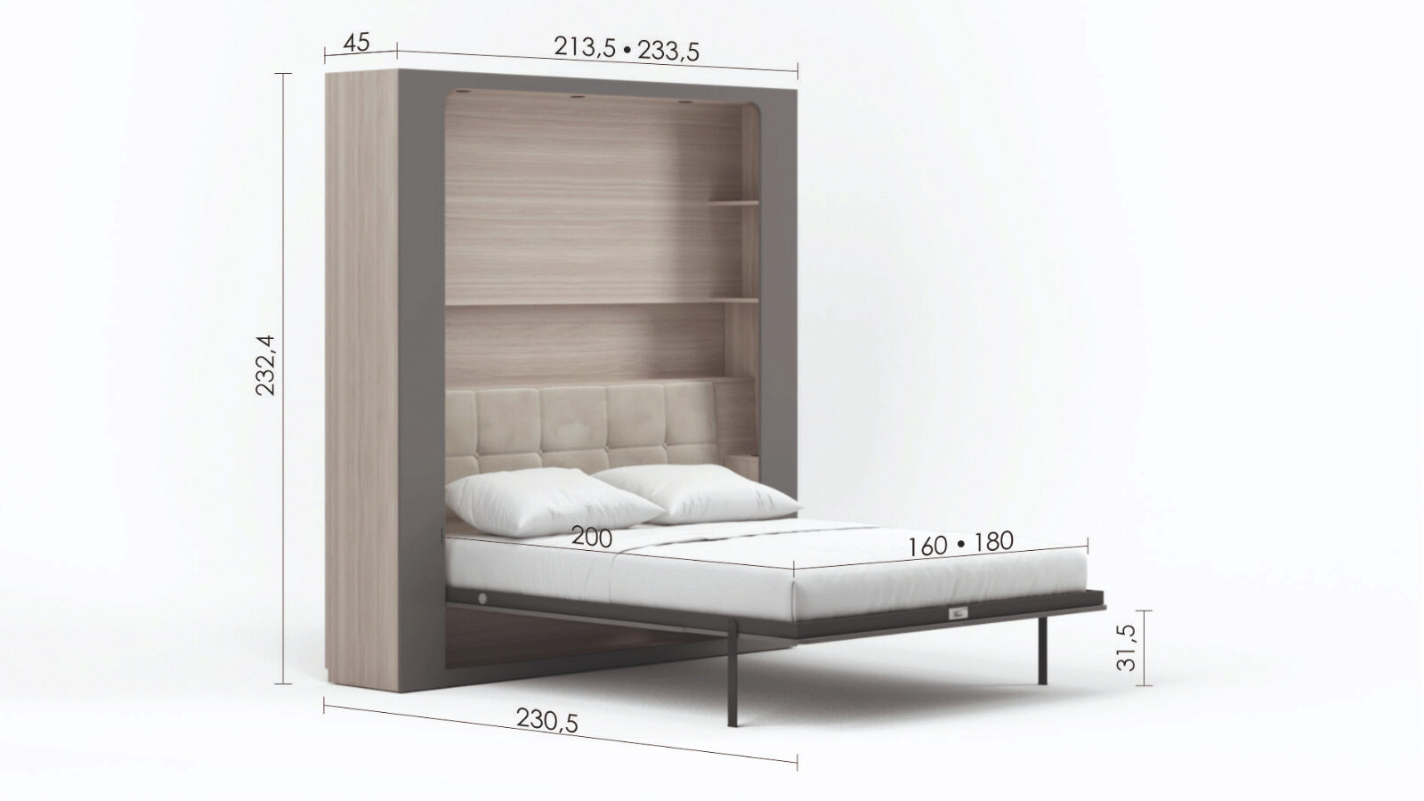 

Кровать откидная горизонтальная Space Solutions Ice, цвет Ясень, Грей софт, Space Solutions Ice, цвет Ясень, Грей софт