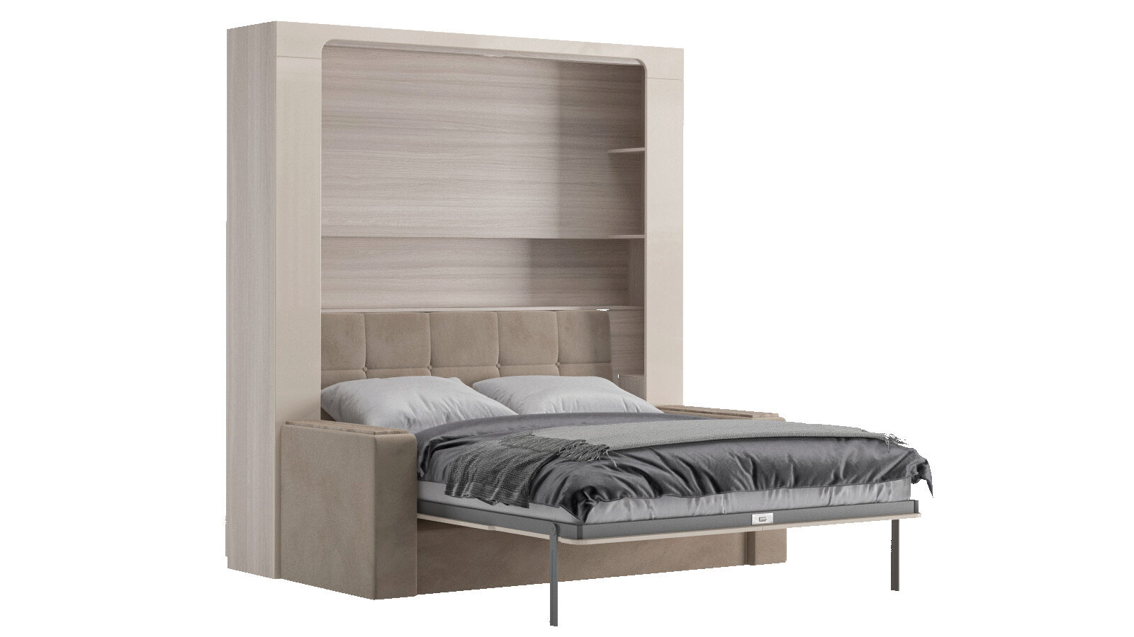 Шкаф-кровать Wall Bed Space Solutions Ice с диваном, цвет Ясень