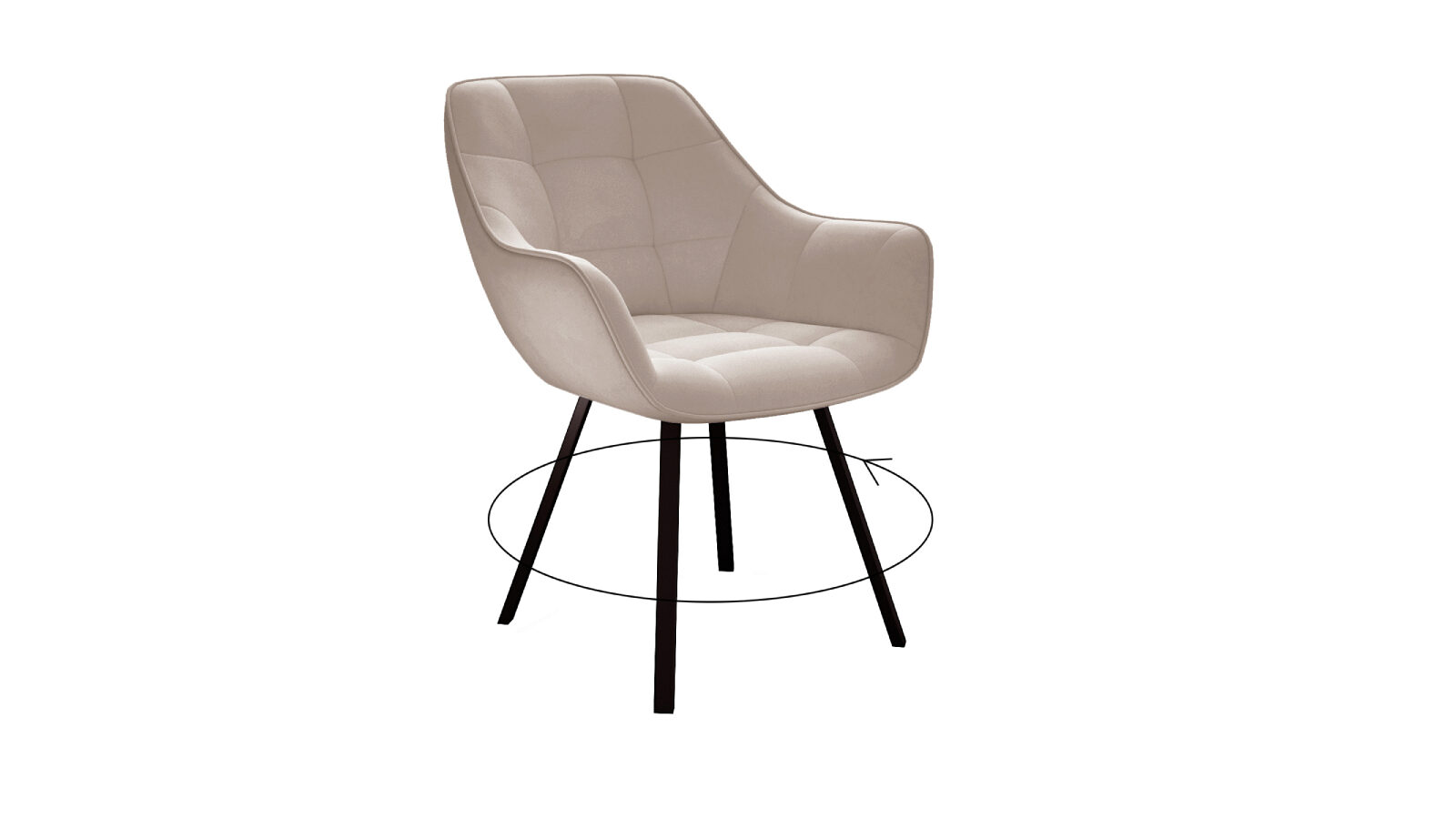 

Стул поворотный Askona Home Venice B03 бежевый опоры черные, Неизвестно, Askona Home Venice B03 бежевый опоры черные