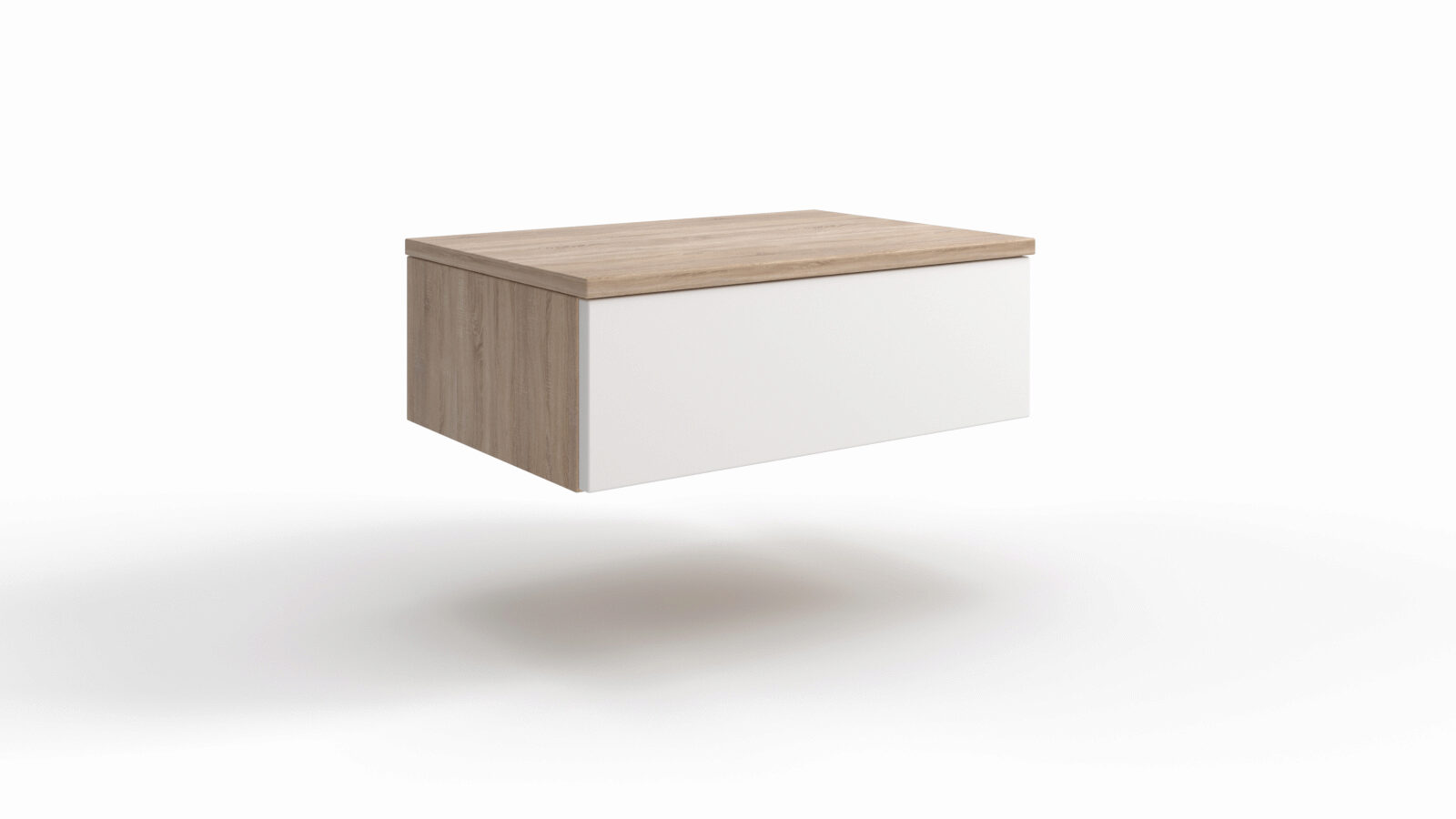 Тумба навесная Twills, цвет Дуб Бардолино натуральный, Белый базовый