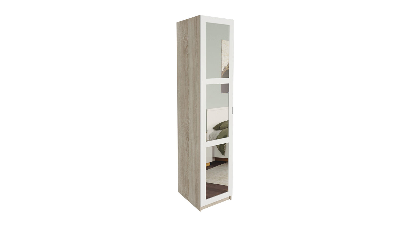 Гардеробная Keep (Кип), распашная, модуль 050*236*058, набор 2, цвет Дуб новато светлый, Дверь МДФ 3.2 Белый