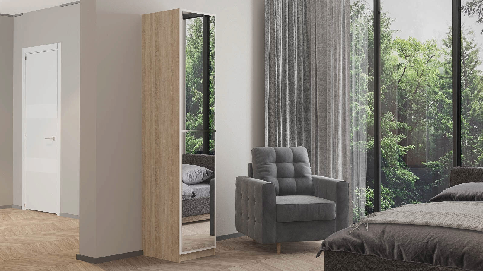 

Шкаф однодверный с зеркалом Noble 45 см, цвет Дуб бардолино Белый, Noble 45 см, цвет Дуб бардолино Белый