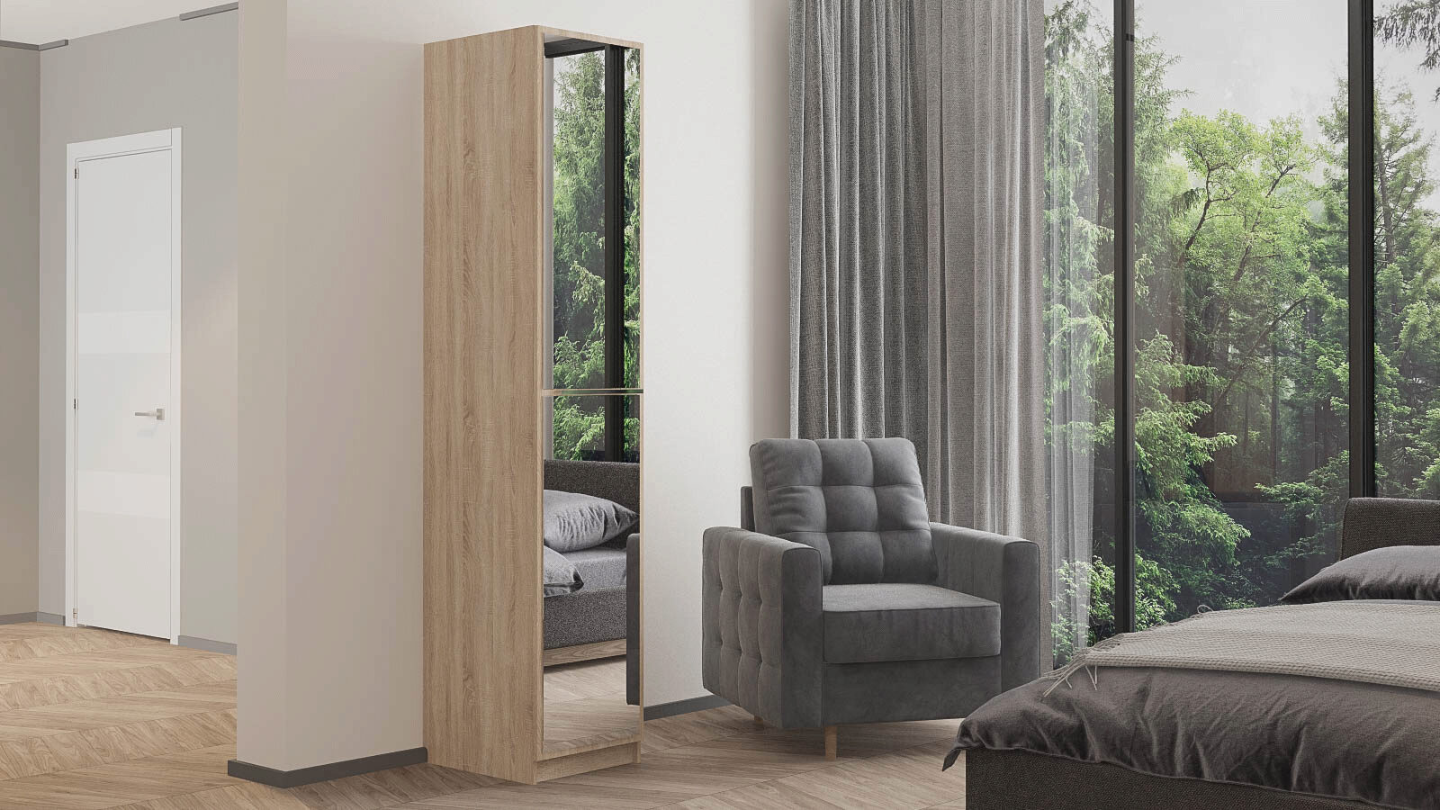 

Шкаф однодверный с зеркалом Noble 45 см, цвет Дуб бардолино, Noble 45 см, цвет Дуб бардолино