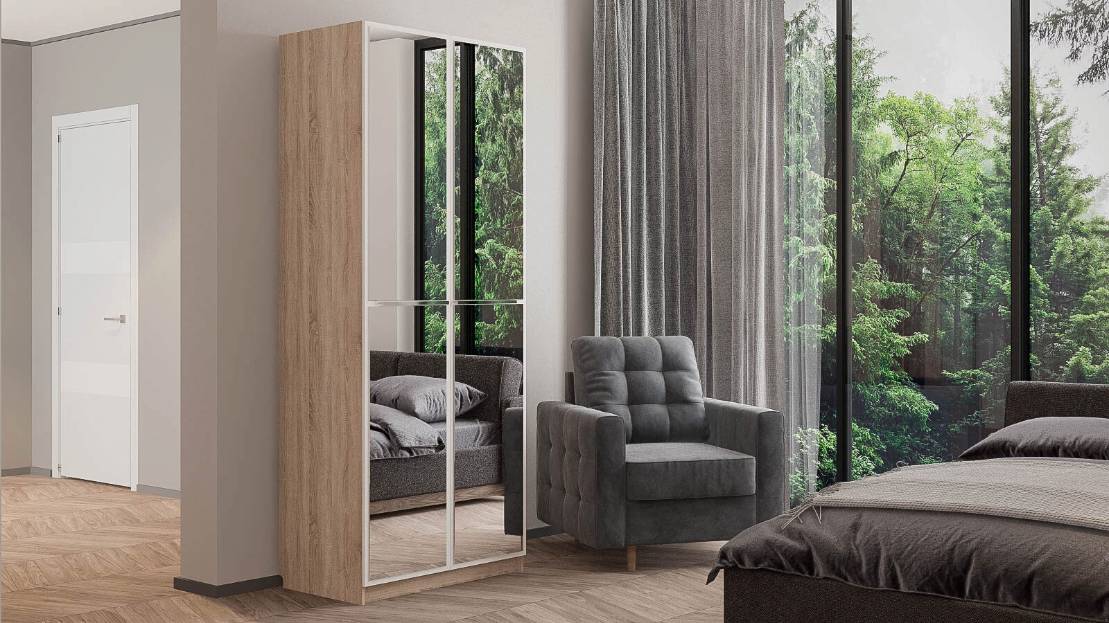 

Шкаф двухдверный с зеркалами Noble 90 см, цвет Дуб бардолино Белый, Noble 90 см, цвет Дуб бардолино Белый