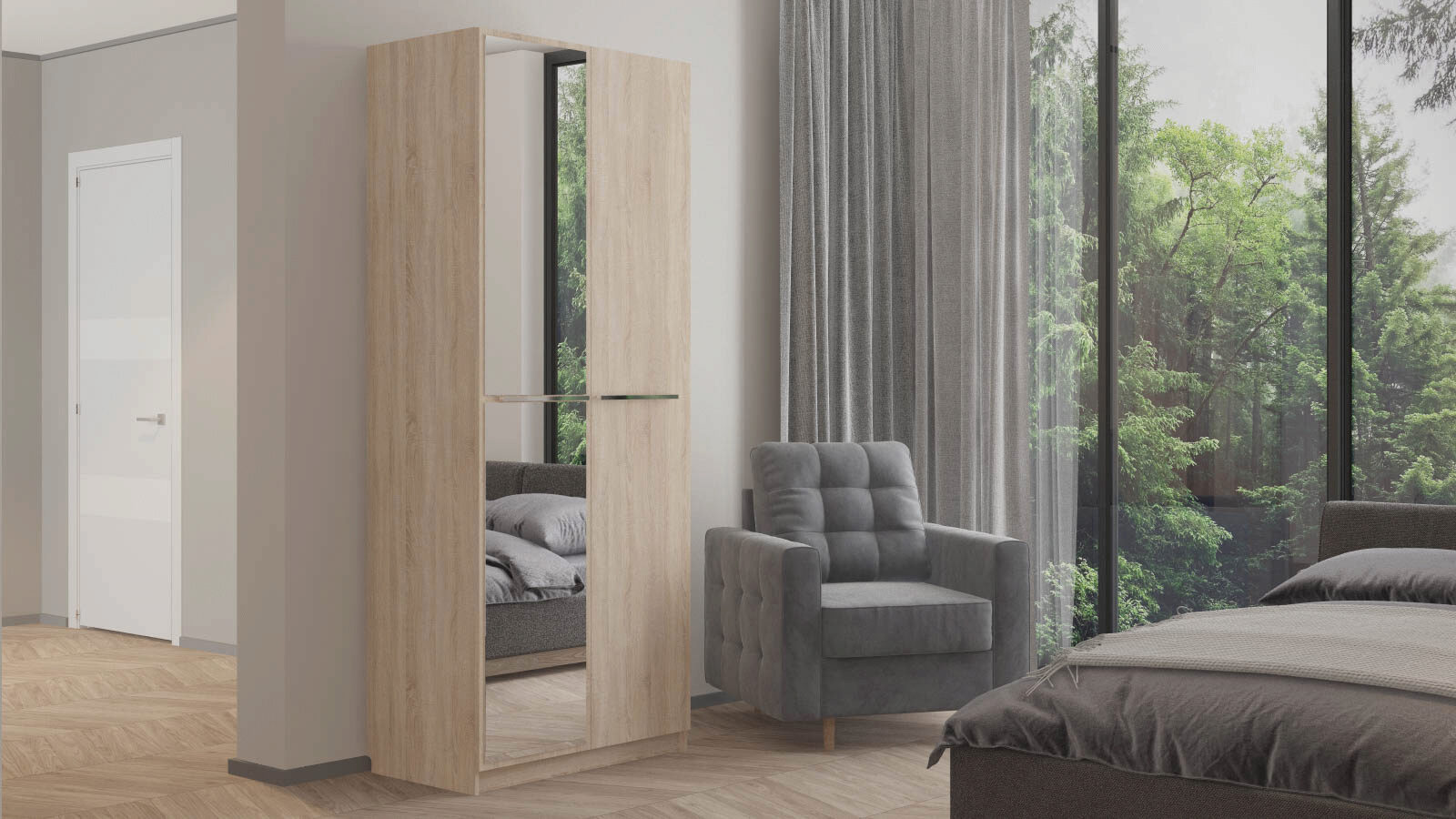 

Шкаф двухдверный с зеркалом Noble 90 см, цвет Дуб бардолино, Noble 90 см, цвет Дуб бардолино