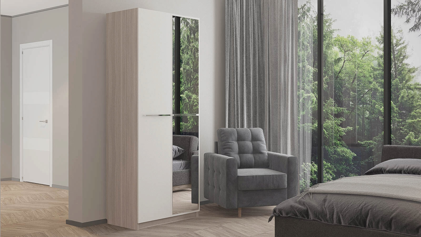 

Шкаф двухдверный с зеркалом Noble 90 см, цвет Ясень Белый, Noble 90 см, цвет Ясень Белый