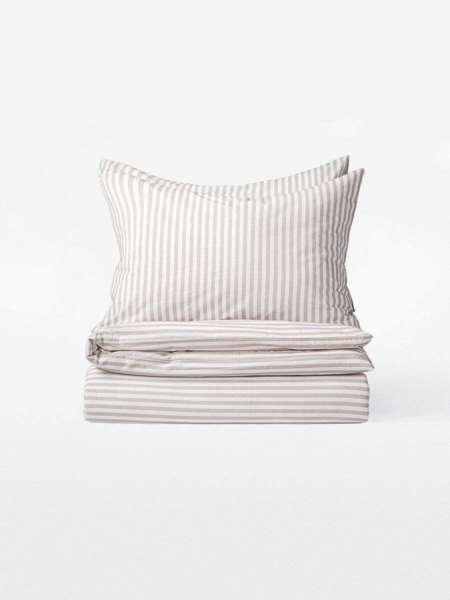 Комплект постельного белья без простыни Organic Cotton (Органик Коттон) Бежевая полоска