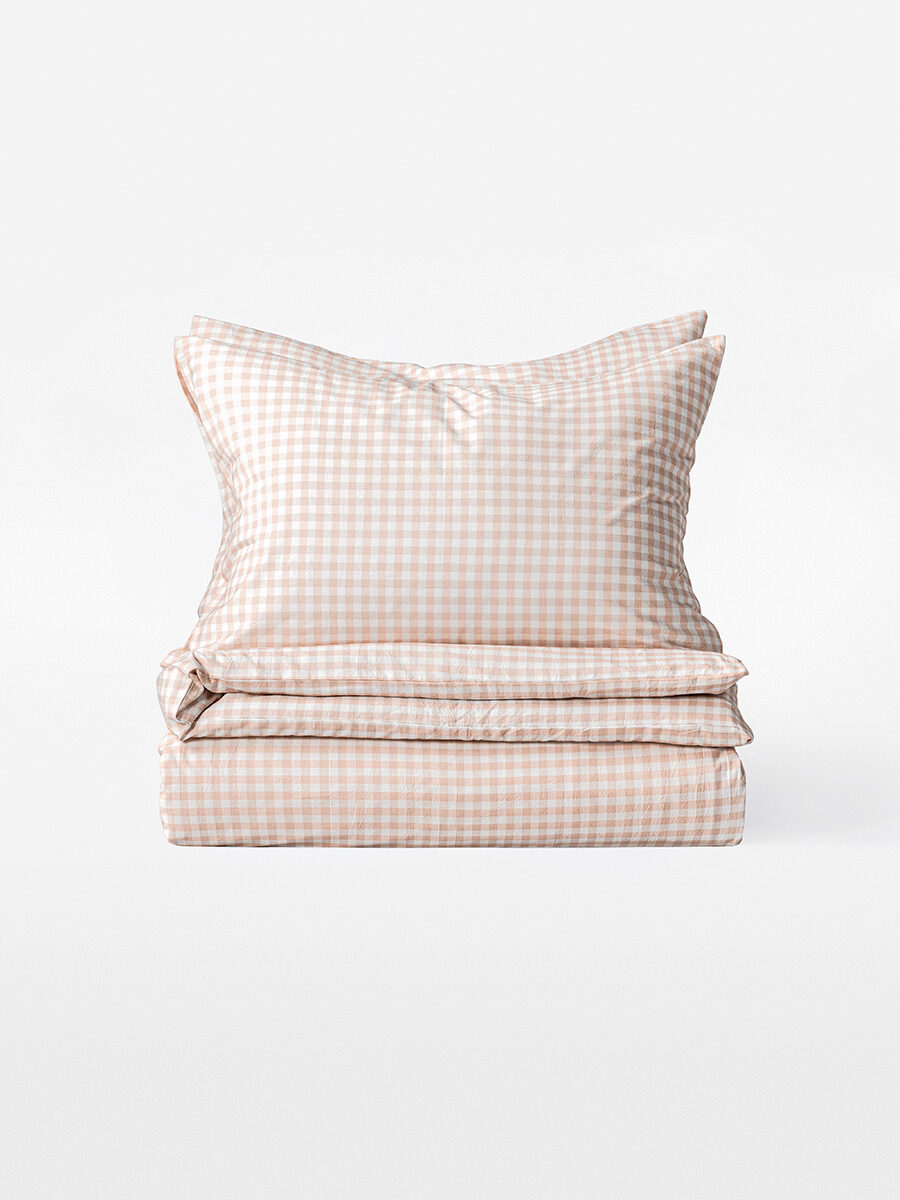 Комплект постельного белья без простыни Organic Cotton (Органик Коттон) Персиковая клетка