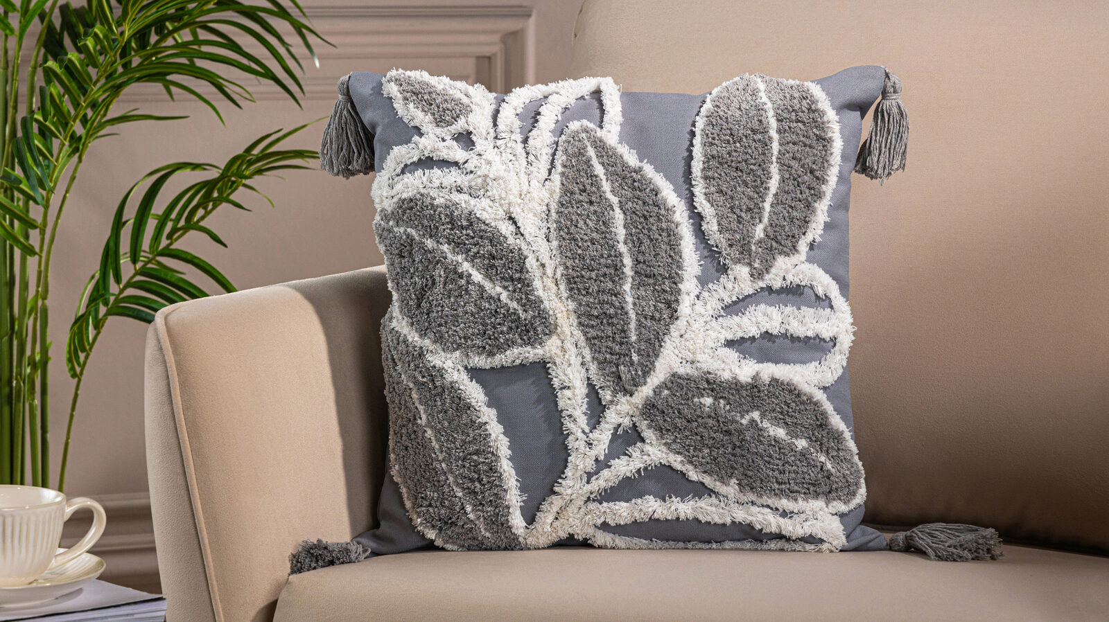 

Наволочка декоративная Askona Home Fuzzy, Листья, Askona Home Fuzzy, Листья